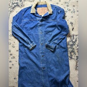 Levi's Blue Denim Jacket with Tan Corduroy Collar